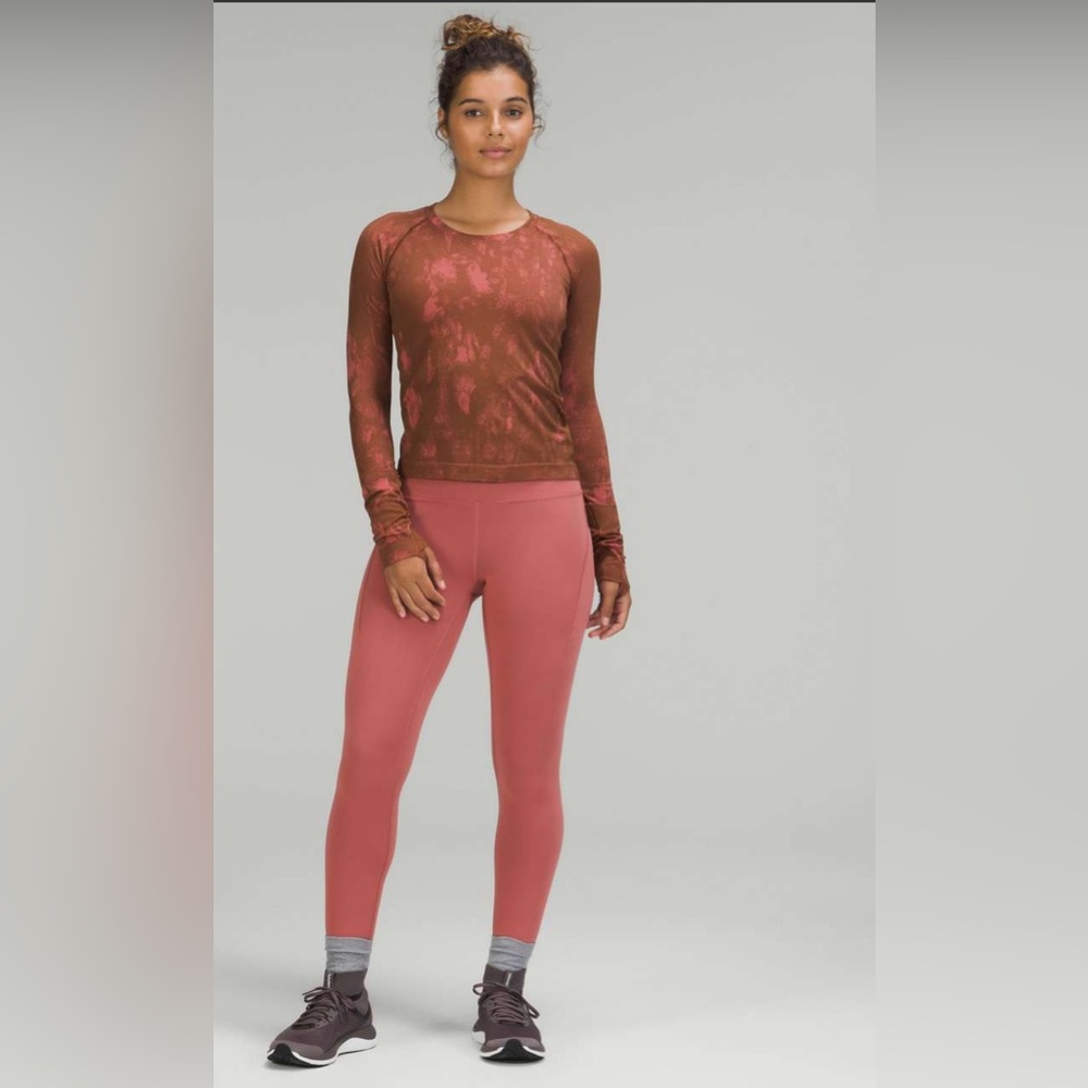 Lululemon Swiftly Tech Shirt 2.0 Shadow Bloom Roasted Brown/Brier Rose Size 16 - Picture 2 of 16